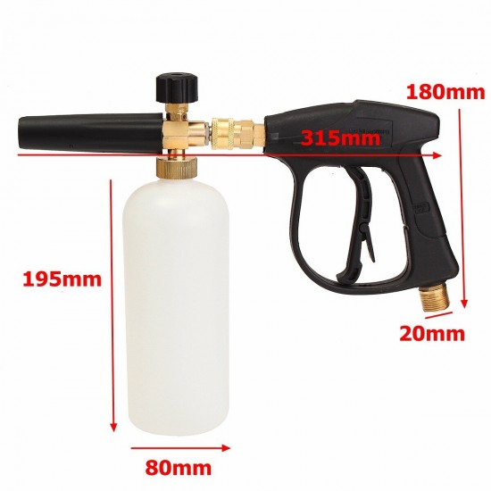 Foam Wash Guun 3000 PSI High Pressure Washer W/1L Snow Foam Lance Bottle Car Cleaning