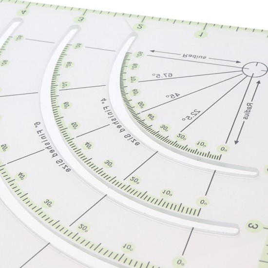 Multifunctional Acrylic Arcs & Fans Quilt Paper Fabric Circle Cutter Ruler