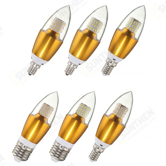 Dimmable E27 E14 E12 7W 60 SMD 3014 LED Pure White Warm White Candle Light Lamp Bulb AC110V