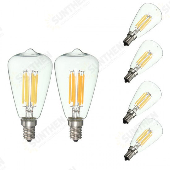 E12 6W COB Retro Edison Vintage Pure White Warm White Filament Light Lamp Bulb AC110V