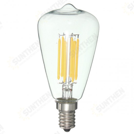 E12 6W COB Retro Edison Vintage Pure White Warm White Filament Light Lamp Bulb AC110V