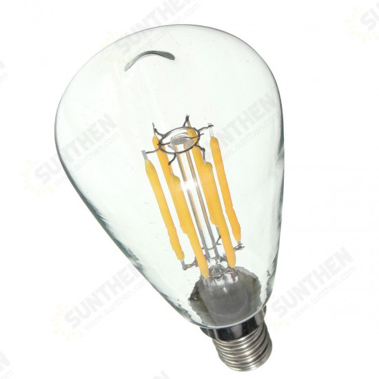 E12 6W COB Retro Edison Vintage Pure White Warm White Filament Light Lamp Bulb AC110V