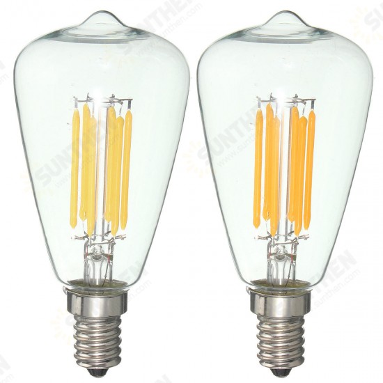 E12 6W COB Retro Edison Vintage Pure White Warm White Filament Light Lamp Bulb AC110V