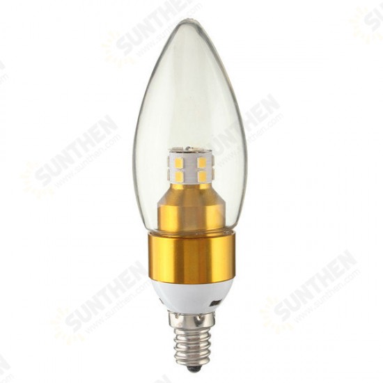 E12/E14/E27 3W Non-Dimmable LED Candle Golden Light Bulb White/Warm White 85-265V