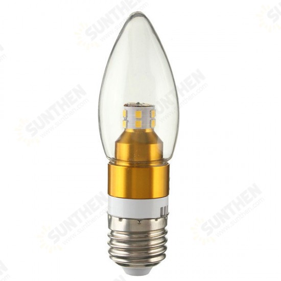 E12/E14/E27 3W Non-Dimmable LED Candle Golden Light Bulb White/Warm White 85-265V