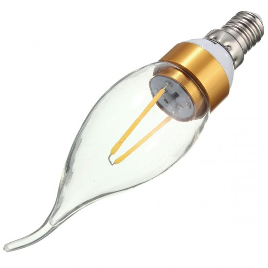 E27 E14 E12 B22 B15 2W 2LEDS LED Plastic&Aluminum Pure White Warm White Filament Light Bulb AC110V