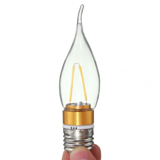 E27 E14 E12 B22 B15 2W LED Filament Edison Plastic&Aluminum Pure White Warm White Light Bulb AC220V