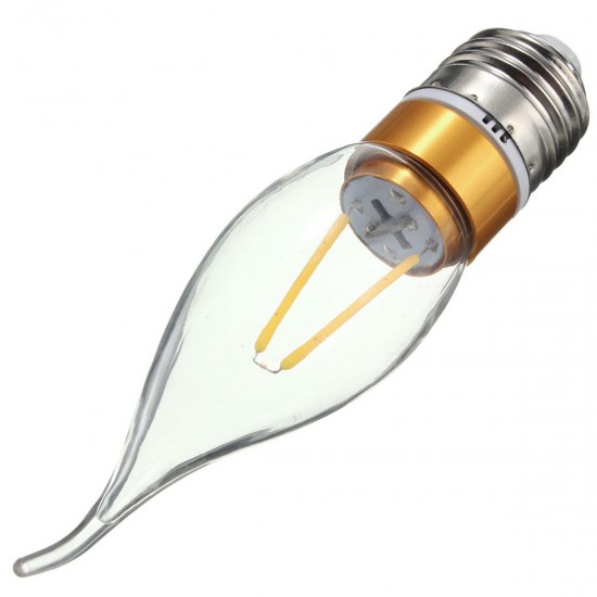 E27 E14 E12 B22 B15 2W LED Filament Edison Plastic&Aluminum Pure White Warm White Light Bulb AC220V