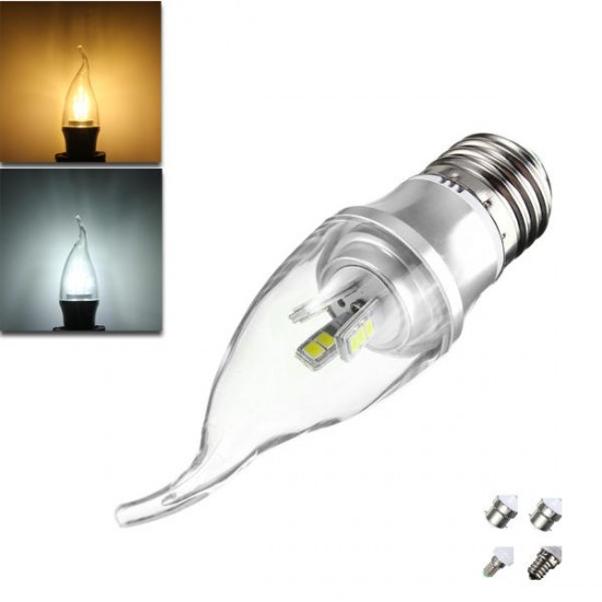 E27 E14 E12 B22 B15 3W LED Pure White Warm White 15 SMD 2835 LED Candle Light Lamp Bulb AC85-265V