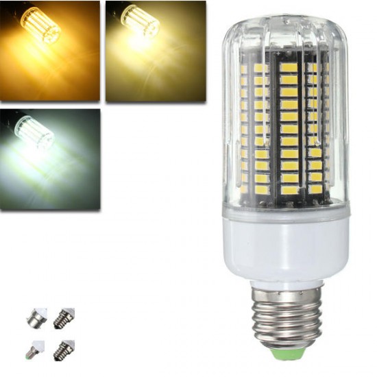 E27 E14 E12E E17 B22 15W 130 SMD 5736 LED Pure White Warm White Cover Corn Bulb AC85-265V