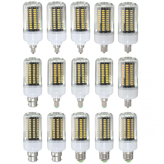 E27 E14 E12E E17 B22 15W 130 SMD 5736 LED Pure White Warm White Cover Corn Bulb AC85-265V