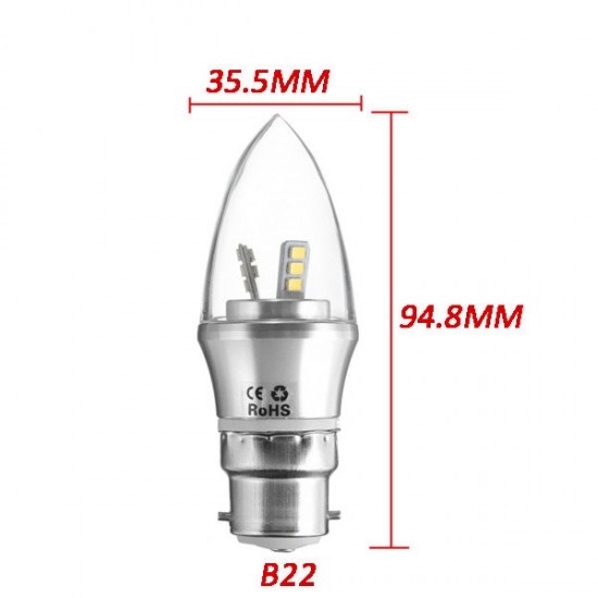 E27/E14/E12/B22/B15 Dimmable LED Bulb 3W SMD 2835 Chandelier Candle Light Lamp AC 220V