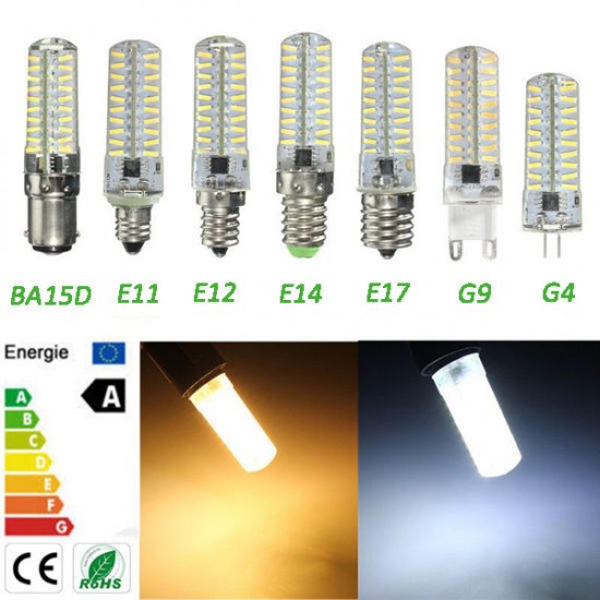 G4/G9/E11/E12/E14/E17/BA15D Dimmable LED Bulb 4W 80 SMD 4014 Corn Light Lamp AC 110V