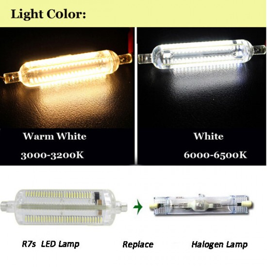 R7S LED Bulb 15W 118MM SMD 3014 228 Pure White/Warm White Corn light Lamp 220V-240V