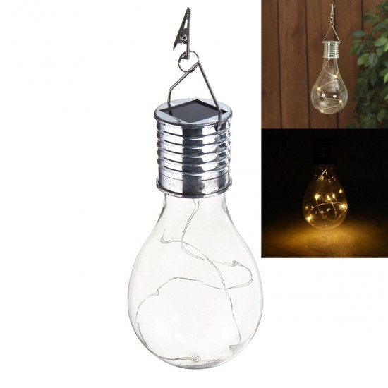 Solar Powered Warm White Waterproof Outdoor Garden Fairy Lighting Bulb Camping Hanging Lamp