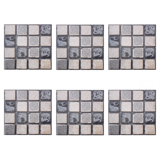 6pcs DIY Moroccan Self-adhesive Bathroom Kitchen Tile Wall Sticker Waterproof