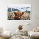 1 Piece Canvas Print Painting Highland Cow Poster Wall Decorative Printing Art Pictures Frameless Wall Hanging Decorations for Home Office