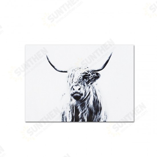 1 Piece Highland Cattle Canvas Painting Wall Decorative Print Art Pictures Frameless Wall Hanging Decorations for Home Office