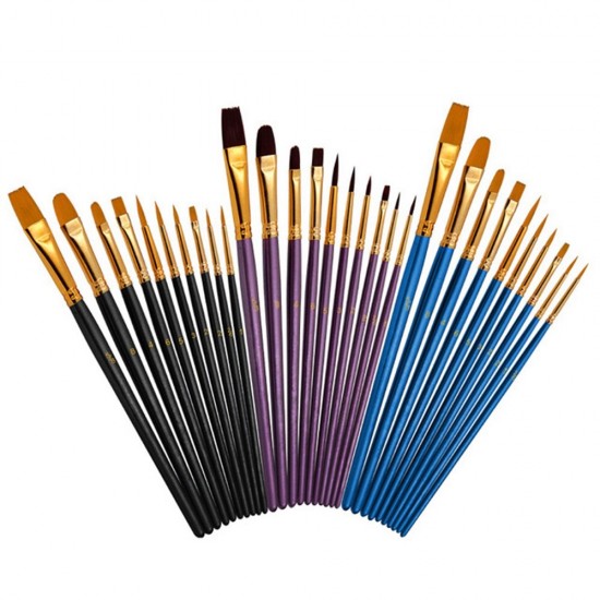10 Pcs Mixed Head Painting Brush Nylon Brush Combination Set Oil Watercolor Painting Profession Art Supplies
