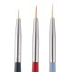 3PCS Oil Painting Brush Wood Handel Nylon Hair Hook Line Pen For Watercolor Acrylic Painting Art Tools