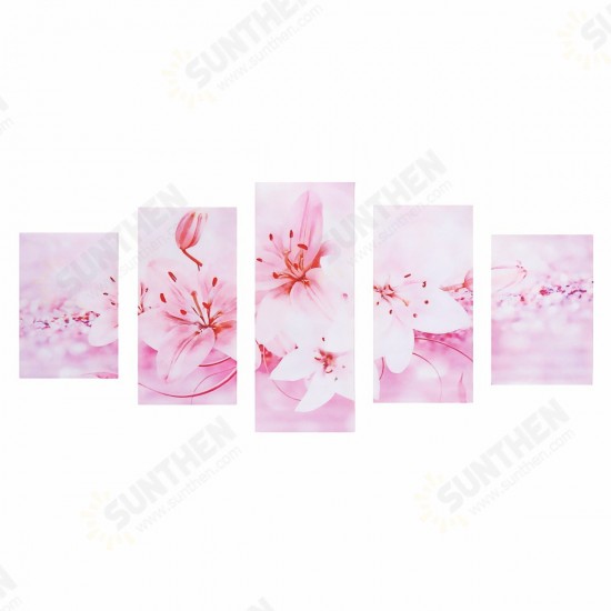 5 Pcs Wall Decorative Oil Painting Canvas Print Flower Wall Art Pictures Frameless Wall Hanging Decorations for Home Office