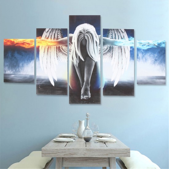 5PCS Angel Canvas Print Painting Modern Art Wall Picture Home Decor Decoration with Framed for Home Office