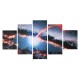 5Pcs Canvas Painting Starry Sky Wall Decorative Print Art Pictures Frameless Wall Hanging Home Office Decorations