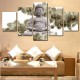 5Pcs Canvas Print Paintings Scenery Oil Painting Wall Decorative Printing Art Picture Frameless Home Office Decoration