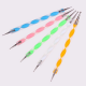 5Pcs Color Handle Dotting Tools Spiral Rod Double-end Point Nail Pen Indentation Pen Point Flower Drill Tool