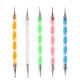 5Pcs Color Handle Dotting Tools Spiral Rod Double-end Point Nail Pen Indentation Pen Point Flower Drill Tool