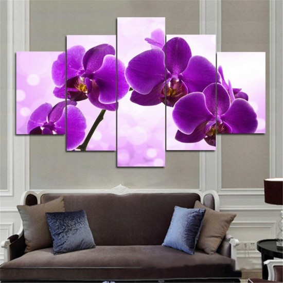 5Pcs DIY Modern Abstract Flowers Canvas Print Painting Picture Wall Art Home Decoration Wallpaper