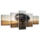 5Pcs Wall Decorative Paintings Sunshine Tree Canvas Print Art Pictures Frameless Wall Hanging Decorations for Home Office