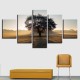 5Pcs Wall Decorative Paintings Sunshine Tree Canvas Print Art Pictures Frameless Wall Hanging Decorations for Home Office