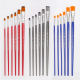 6 Pcs Oil Brush Set Nylon Painting Brush Flat Round Head for Student Drawing