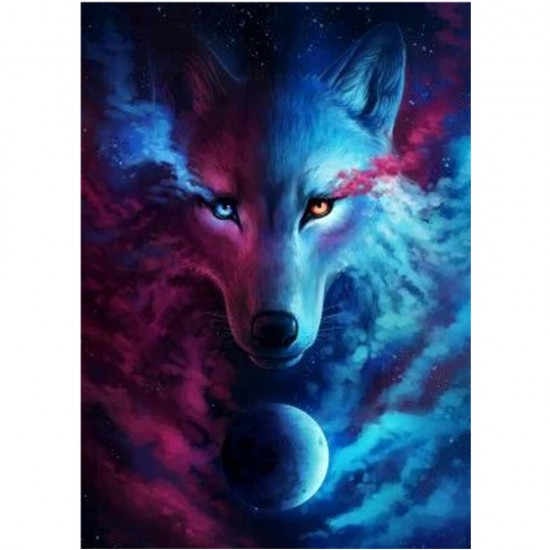 DIY 5D Diamond Painting Animal Wolf Diamond Embroidery Cross Stitch Full Round Drill Christmas Gift Home Decoration