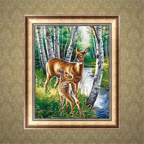 DIY 5D Diamond Painting Kit Deers Handmade Craft Cross Stitch Embroidery Home Office Wall Decorations