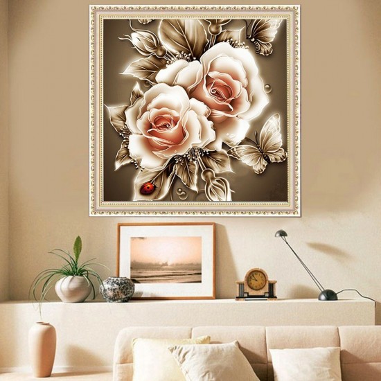 DIY 5D Diamond Painting Kit Retro Flower Handmade Craft Cross Stitch Embroidery Home Office Wall Decorations