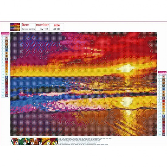 DIY 5D Diamond Painting Sunrise Scenery Painting Embroidery Cross Stitch Full Round Drill Christmas Gift Home Decoration