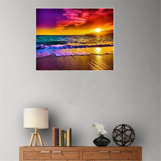 DIY 5D Diamond Painting Sunrise Scenery Painting Embroidery Cross Stitch Full Round Drill Christmas Gift Home Decoration