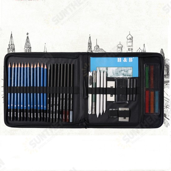 42pcs Sketching Pencil Set Professional Graphite Charcoal Drawing Pencil Kit for Beginner Engineering Drawing Design