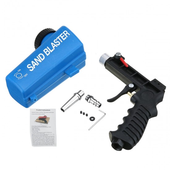 Portable Sandblaster Kit Air Nozzles Feed Sandblasting Blast Guns Tube Sand