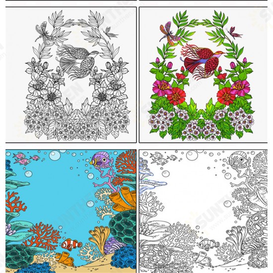 6Pcs Children's Coloring Book Set inchSecret Gardeninch Theme 16K Coloring Book Adult Decompression Hand drawing Graffiti Books