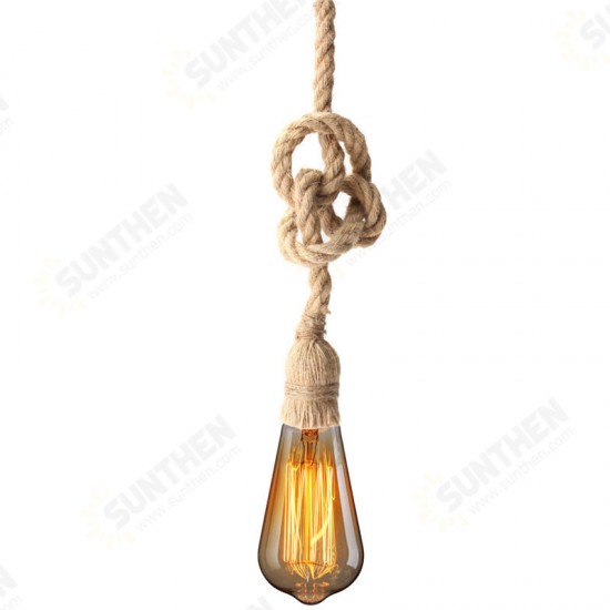 E27 1M Single Head Industrial Pendant Retro Vintage Edison Rope Ceiling Lamp Holder