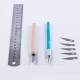 A4 Cutting Mat Set Thicken PVC Art Carving Pad Ruler Carving Tools Utility Cutter Hand Art Work Paper Leather Cloth Cutting Tools