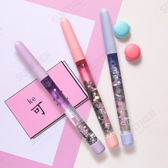 B387 1 Piece Magical Wand Black Ink Gel Pen Fairy Pen Korean Creative Signing Pen Crystal Liquid Sequin Pen Color Flash Night Light Pen