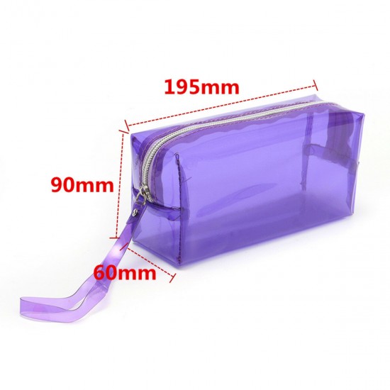 Clear Cosmetic Bags Pouch Zipper Toiletry Multifunctional Plastic PP Bag Lady Makeup Case L Size