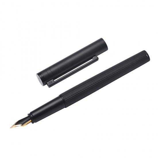 H1 Metal Fountain Aluminum Alloy Beautiful Black-golden Nib EF/F 0.4/0.5mm Size Writing Ink Pen for Business Office