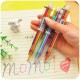 SM-6 Korean Creative Cute Cartoon Multicolor 6-in-1 Colors Press Ballpoint Pen Writing Ink Pen Office School Stationery Supplies