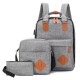 3PCS Men Women School Backpack Shoulder Bag Student Laptop Handbag Travel Tote