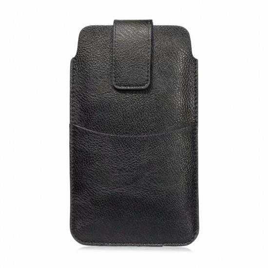 6.4/5.5/5.2 inch Bussiness PU Leather Mobile Phone Money Coin Men Phone Bag Belt Waist Bag Sidebag Pack with Card Slot